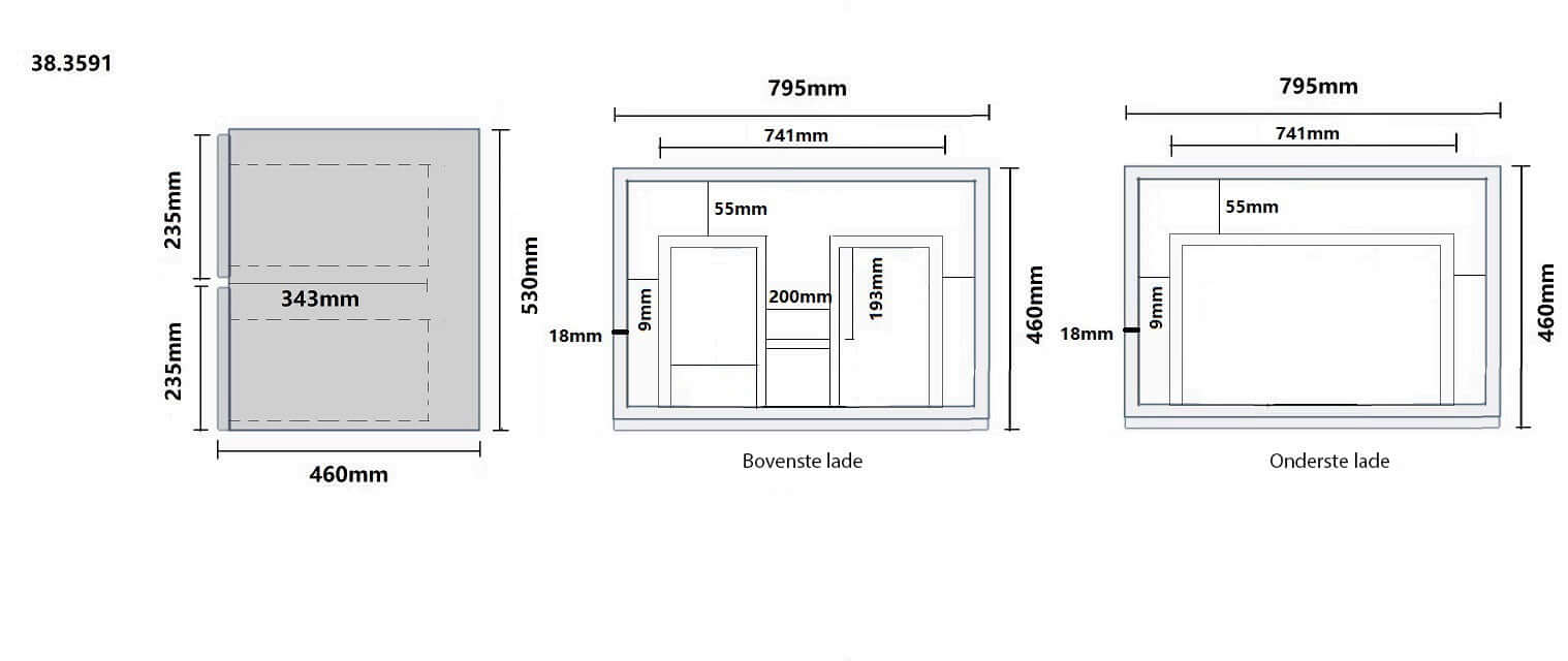 Wiesbaden Vision eiken onderkast 80x46x53 cm
