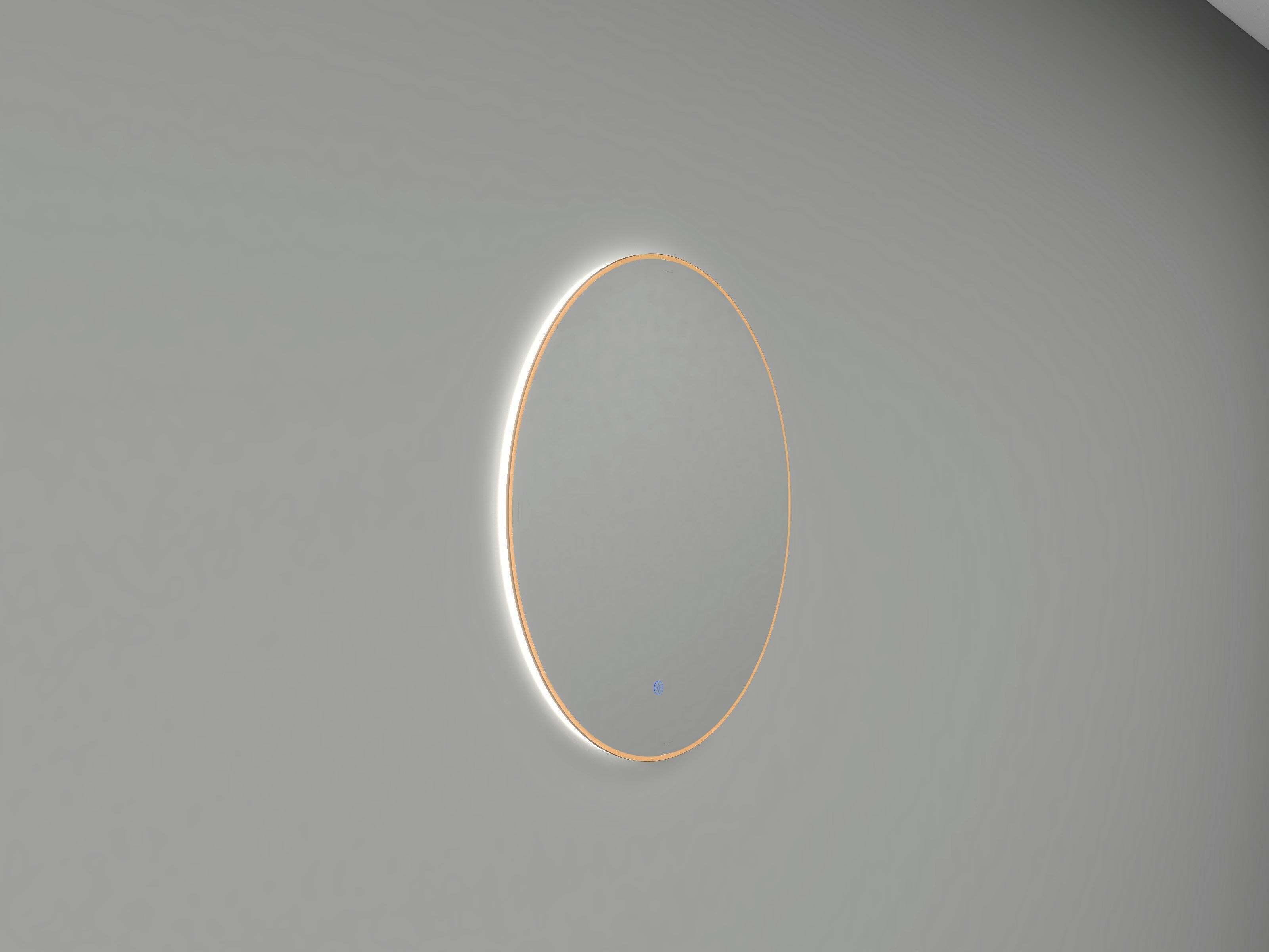 Novi ronde spiegel Wiesbaden met LED, dimbaar 60 cm in geborsteld messing