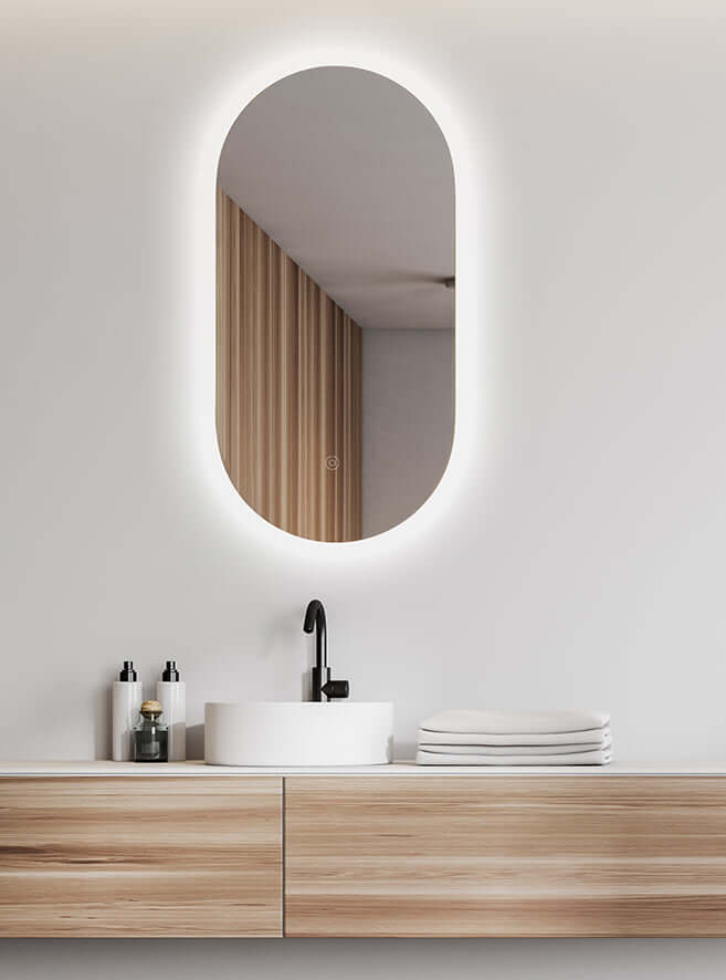 Wiesbaden Lumia Ovale Spiegel 50x100 cm met LED en Verwarming