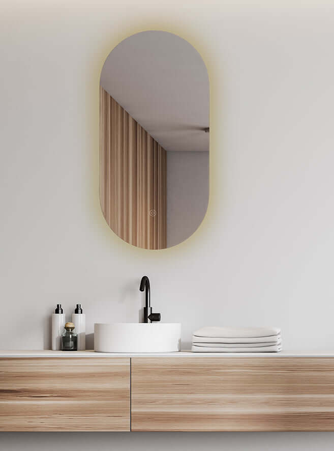 Wiesbaden Lumia Ovale Spiegel 50x100 cm met LED en Verwarming