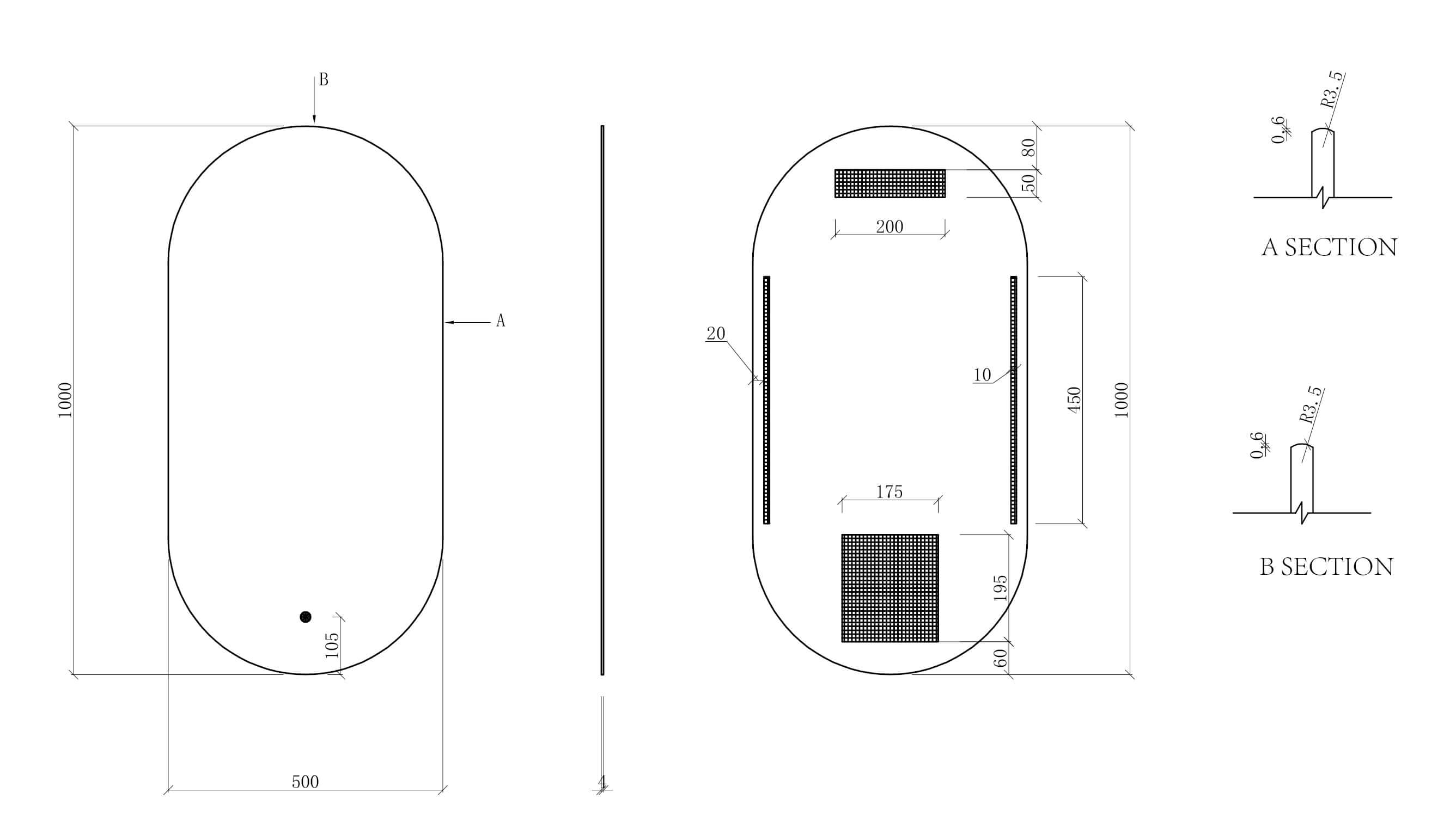 Wiesbaden Lumia Ovale Spiegel 50x100 cm met LED en Verwarming