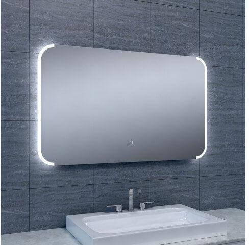 Wiesbaden spiegel met beugel, dimbare LED en spiegelverwarming (verkrijgbaar in alle maten)