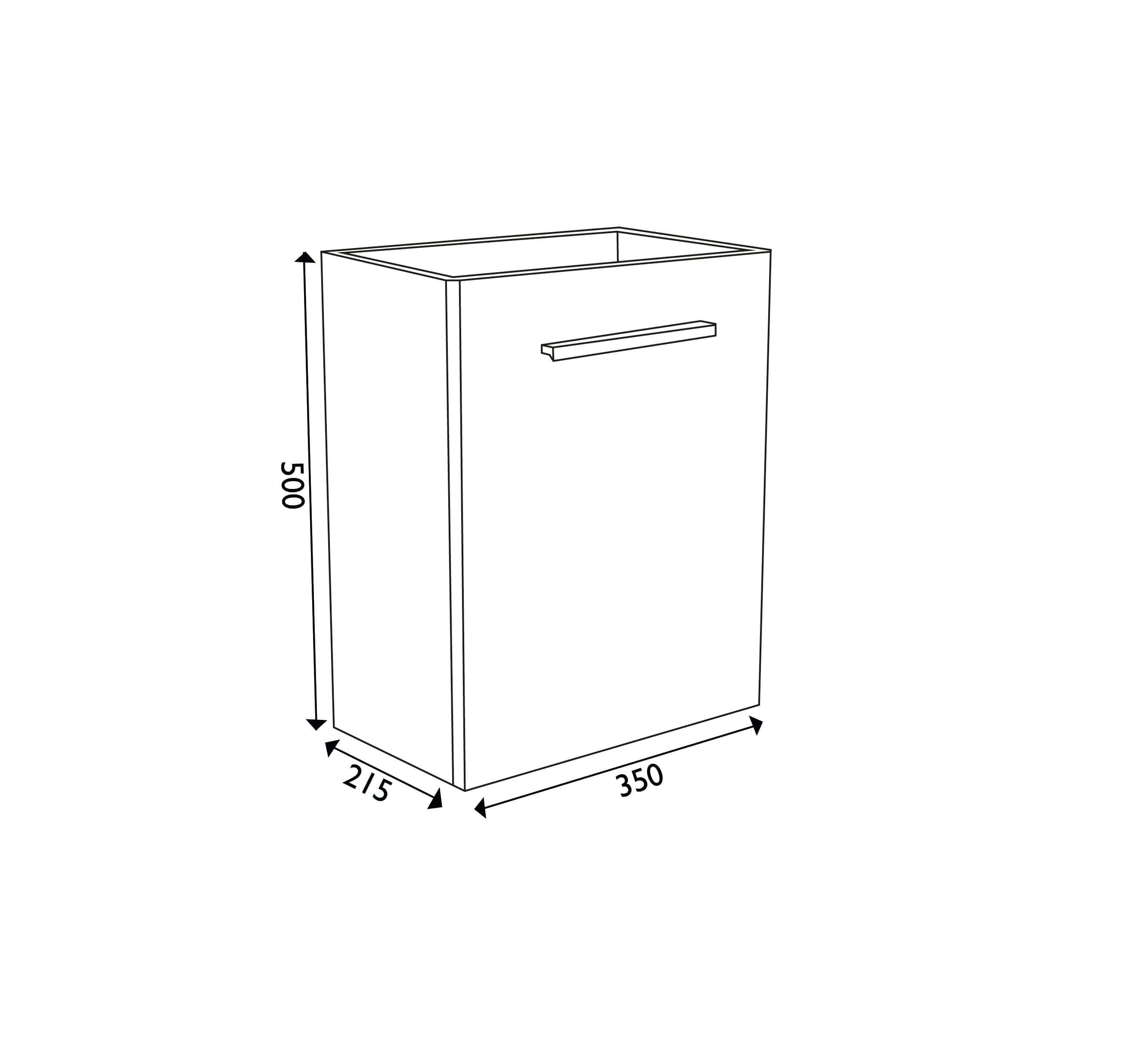 Witte Fonteinkast Wiesbaden Vision L/R 1 Deur 40X21