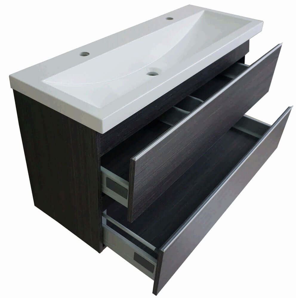 Shall onderkast 100 x 36 cm houtnerf grijs