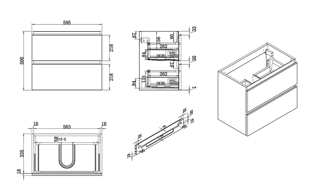 Shall onderkast 60 x 36 cm glans wit