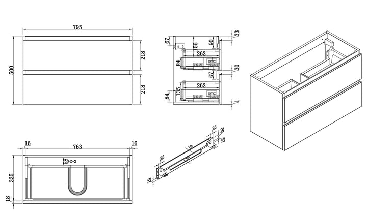Shall onderkast 80 x 36 cm glans wit