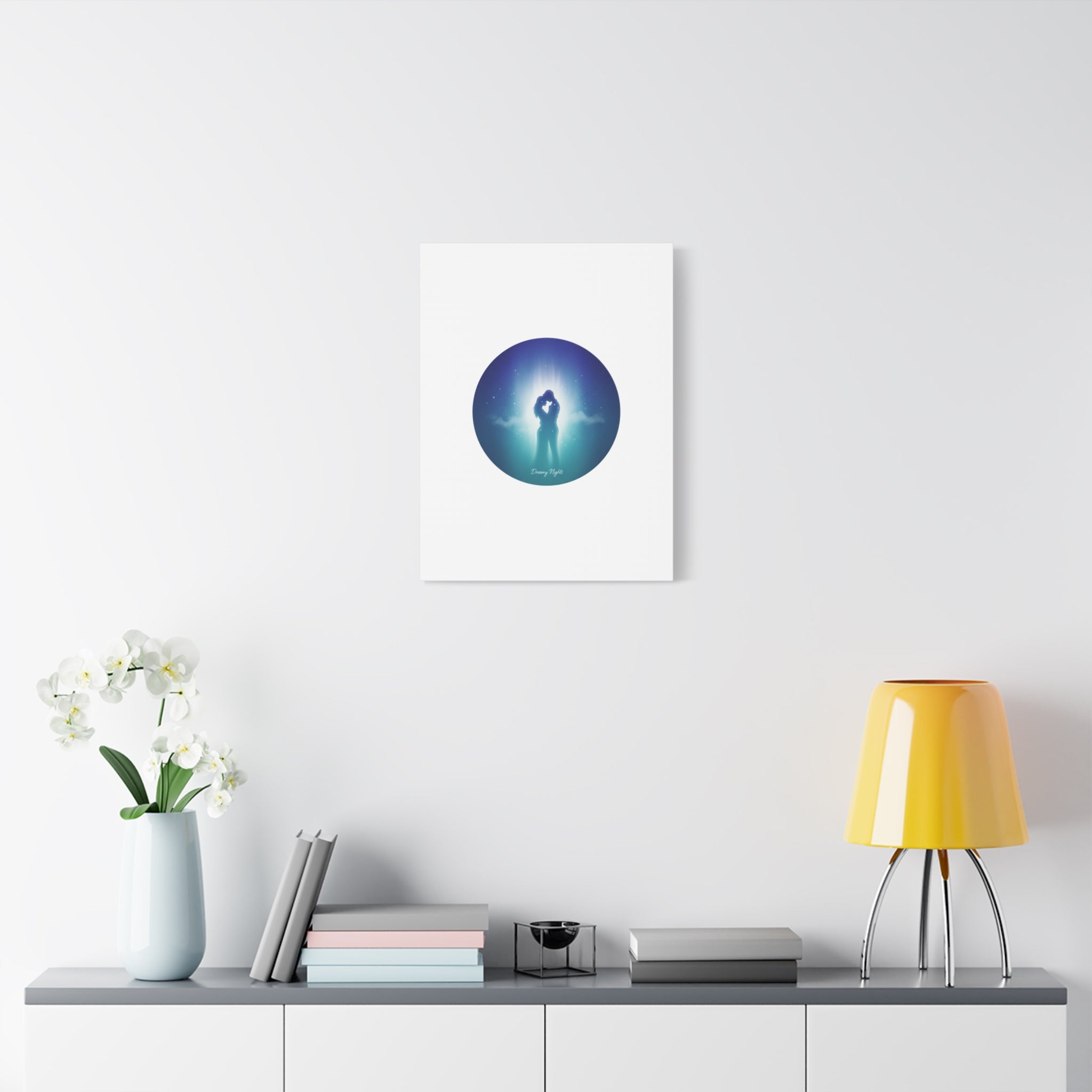 Dreamy Nightscape Canvas | Afterlight Atmospheric Print, Luminous Night Bloom