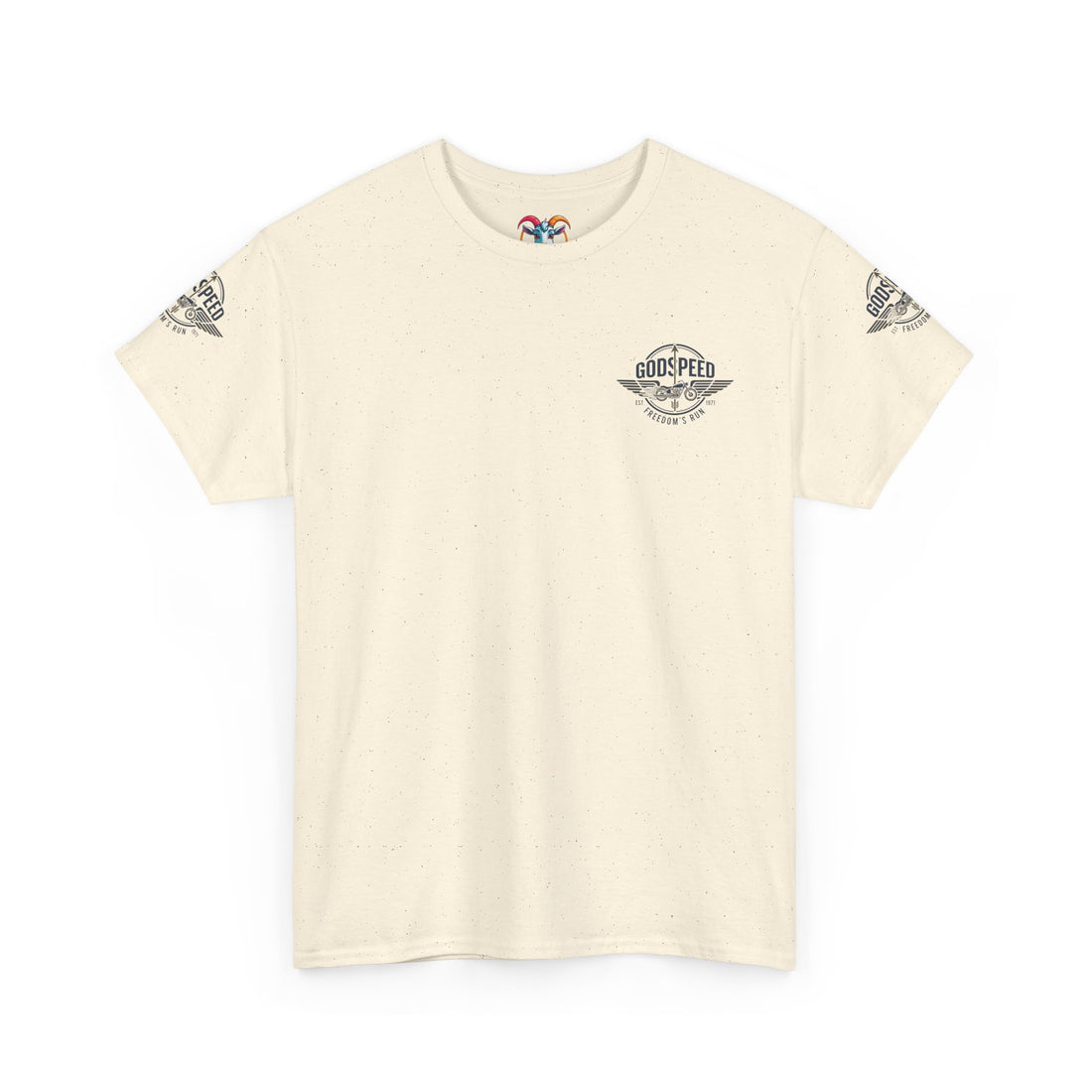 Godspeed Freedom Run Unisex Heavy Cotton Tee, Classic Graphic T-Shirt, Casual Wear, Gift for Runners, Vintage Style Apparel - Goat Corp