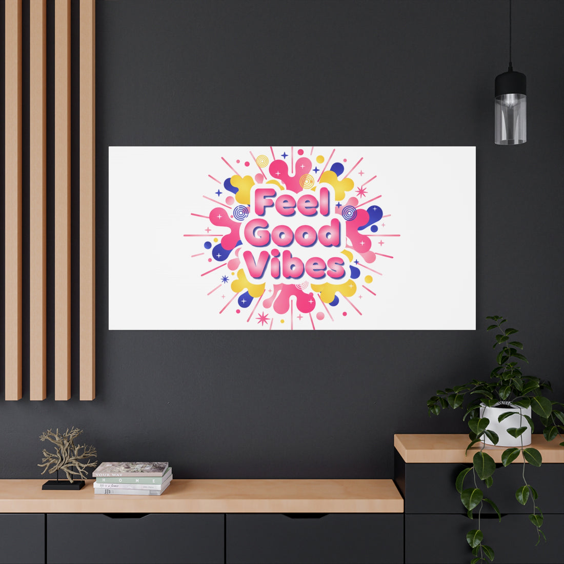Feel Good Vibes Canvas | Dopamine Decor, Neon Gradient Squishy Art