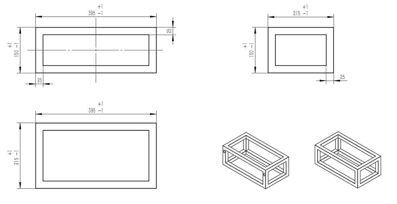 Wiesbaden Nick Frame voor Fontein 39,5x15x21,5 cm Geborsteld Messing