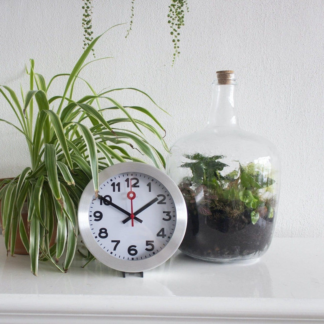 Wall clock/ Table clock - Aluminum - 'Station Numbers' - Goat Corp