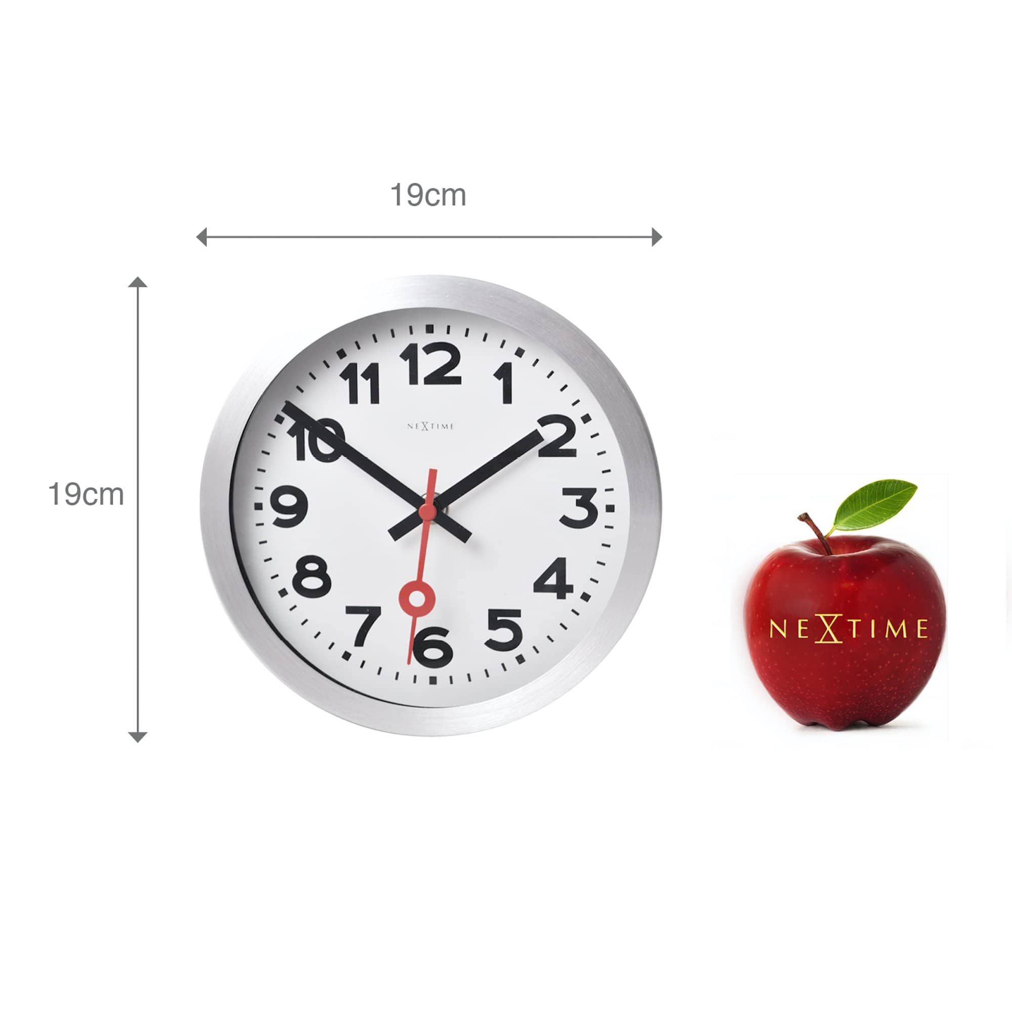 Wall clock/ Table clock - Aluminum - 'Station Numbers' - Goat Corp