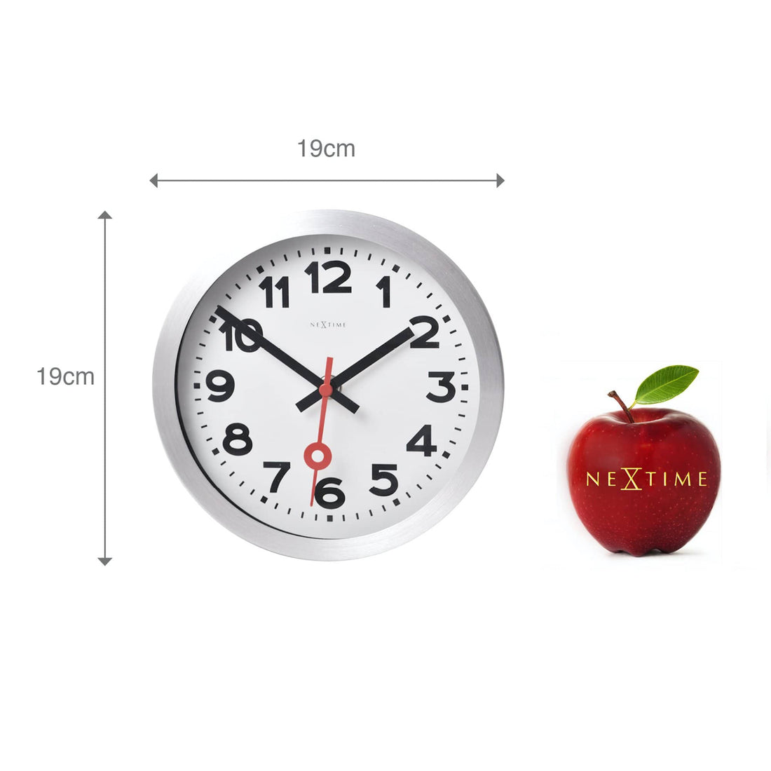 Wall clock/ Table clock - Aluminum - 'Station Numbers' - Goat Corp