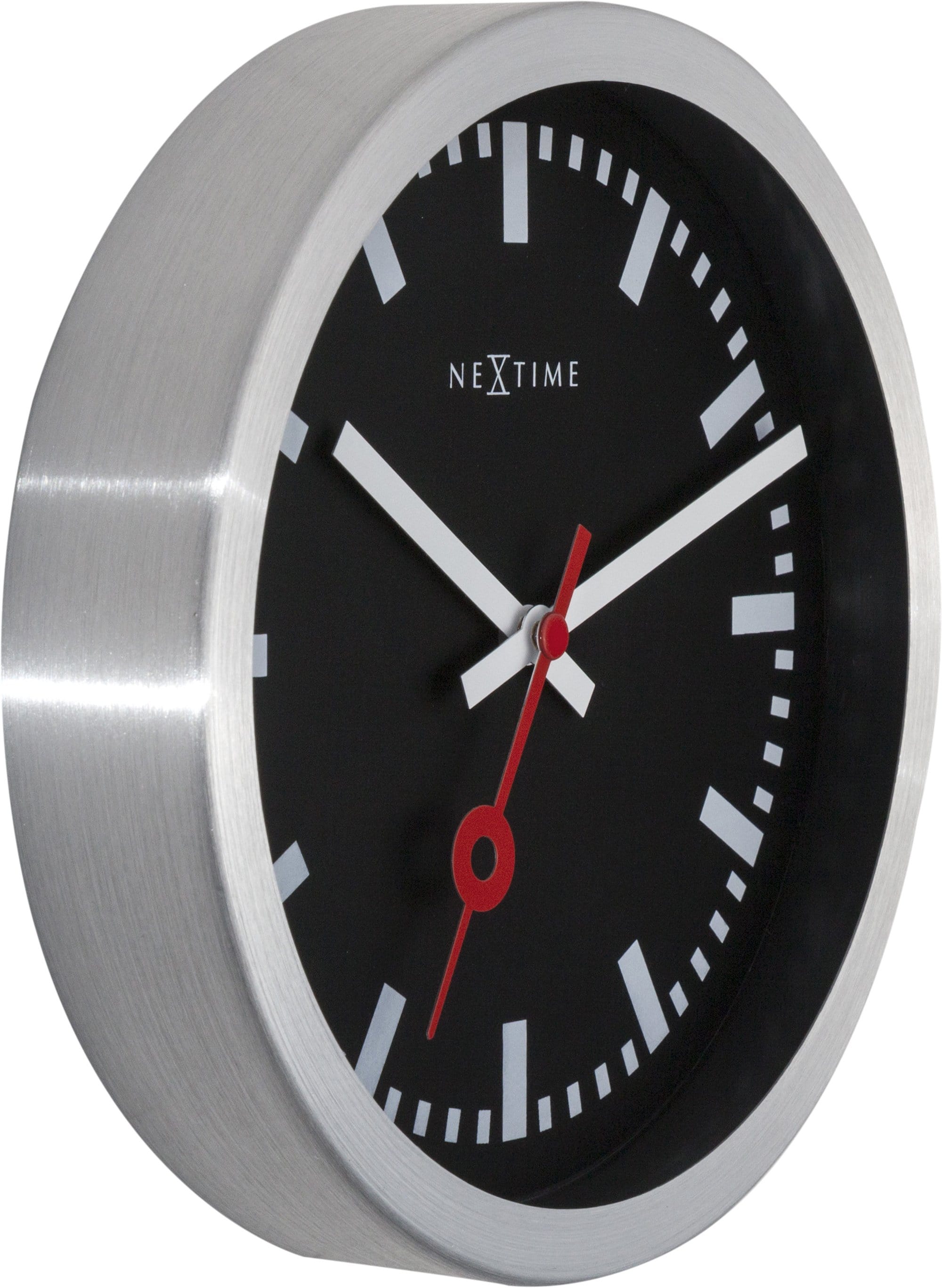 Wall clock/Table clock - Black - Aluminum - 'Station Stripe' - Goat Corp