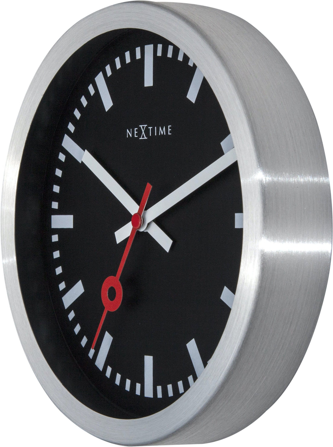 Wall clock/Table clock - Black - Aluminum - 'Station Stripe' - Goat Corp