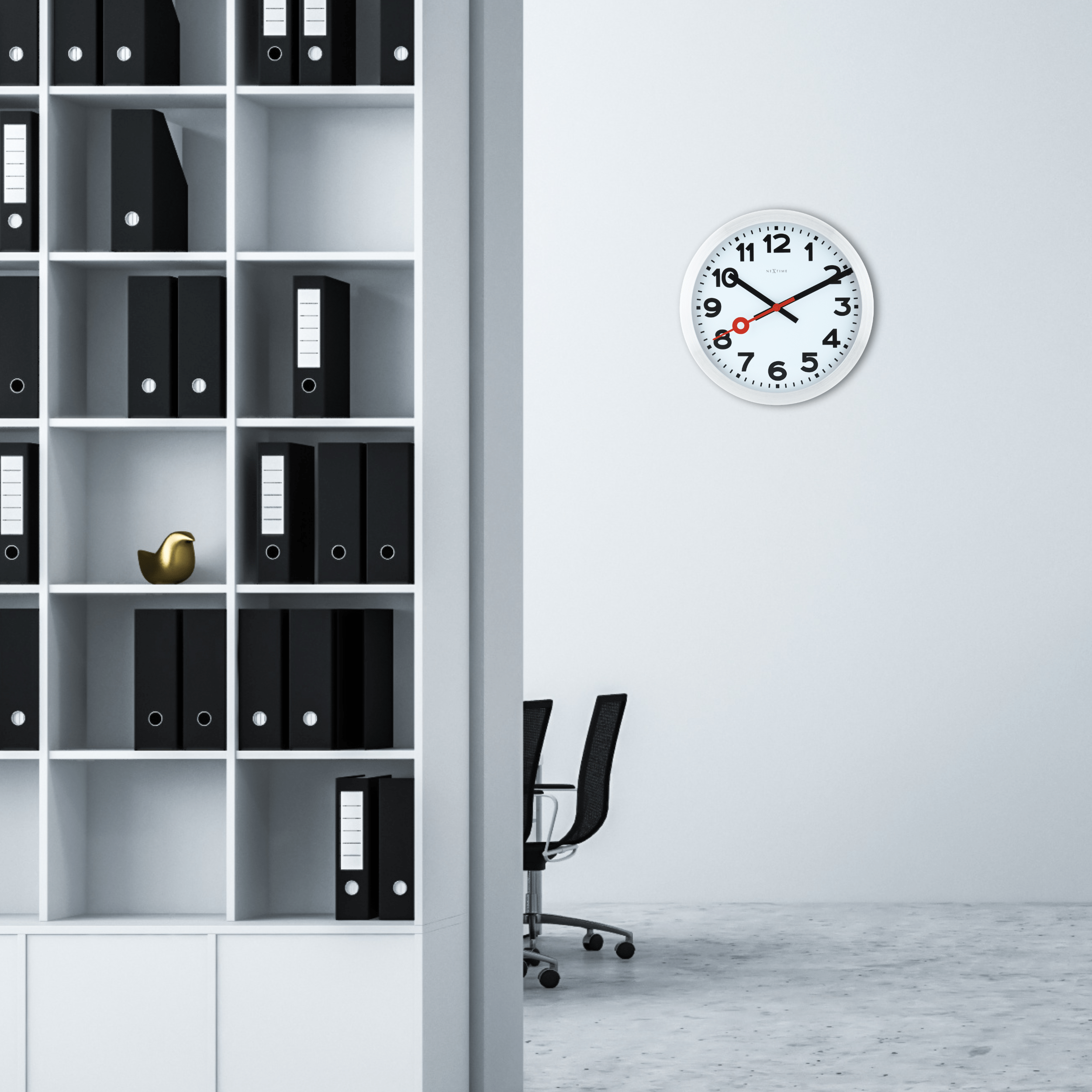 Wall clock/ Table clock - Aluminum - 'Station Numbers' - Goat Corp