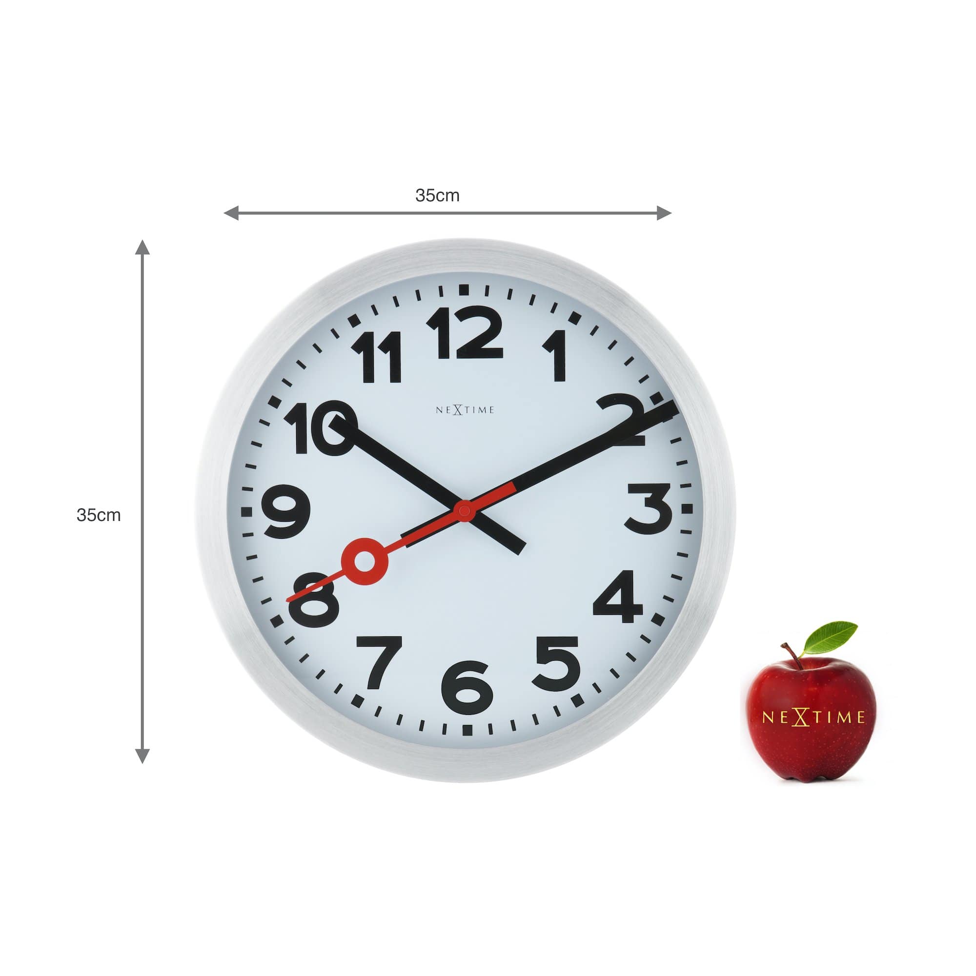 Wall clock/ Table clock - Aluminum - 'Station Numbers' - Goat Corp