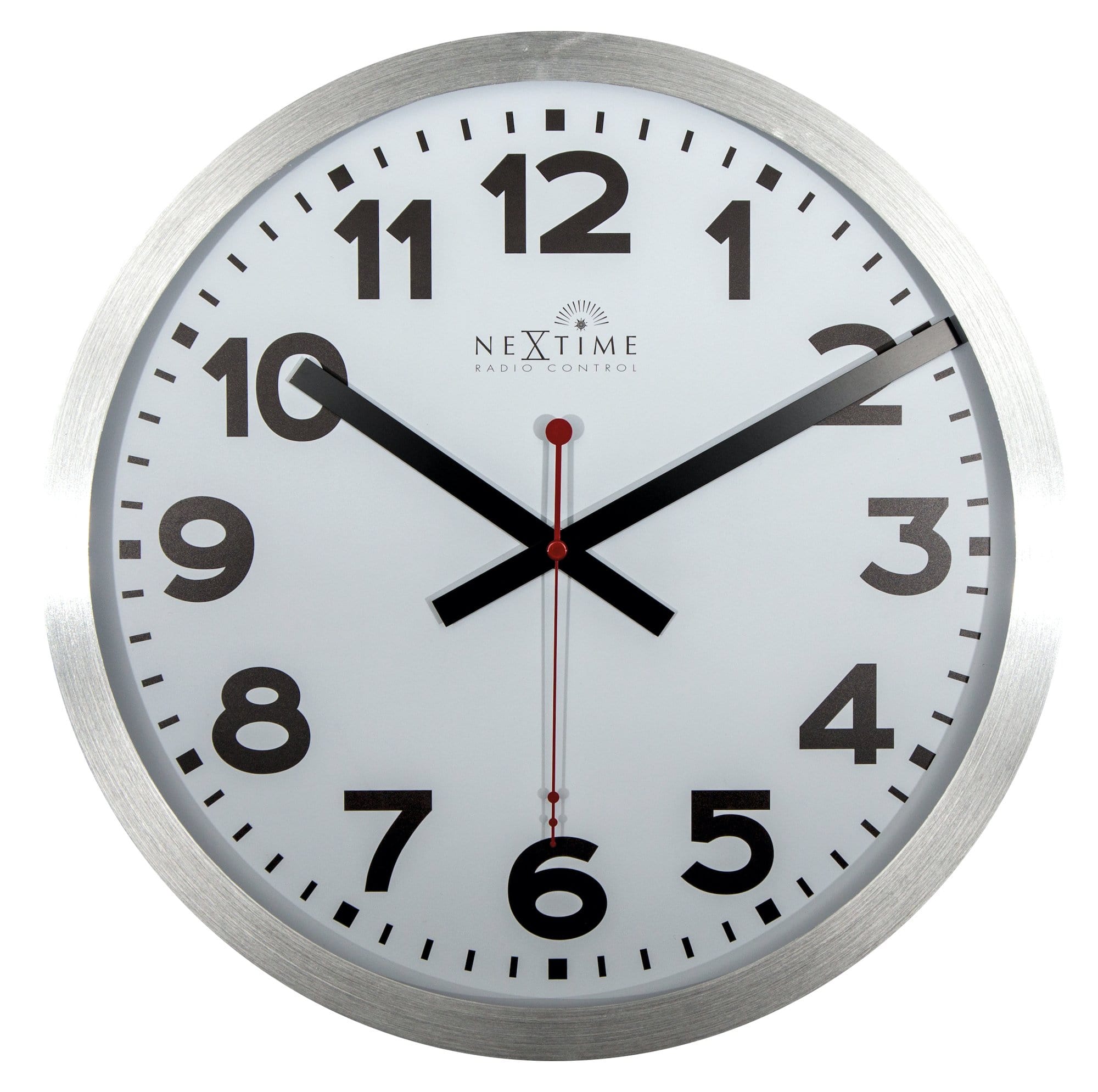 Wall clock -  35 cm  - Aluminum - 'Station Radio Controlled (DCF) Numbers' - Goat Corp