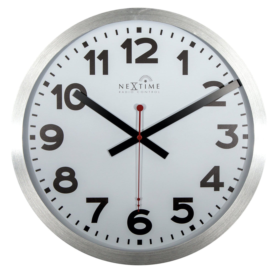 Wall clock -  35 cm  - Aluminum - 'Station Radio Controlled (DCF) Numbers' - Goat Corp