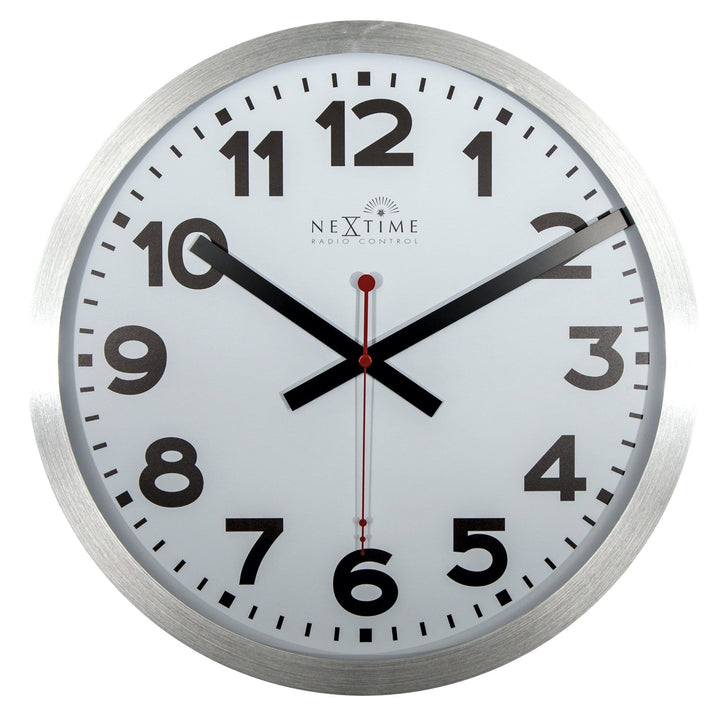 Wall clock -  35 cm  - Aluminum - 'Station Radio Controlled (DCF) Numbers' - Goat Corp