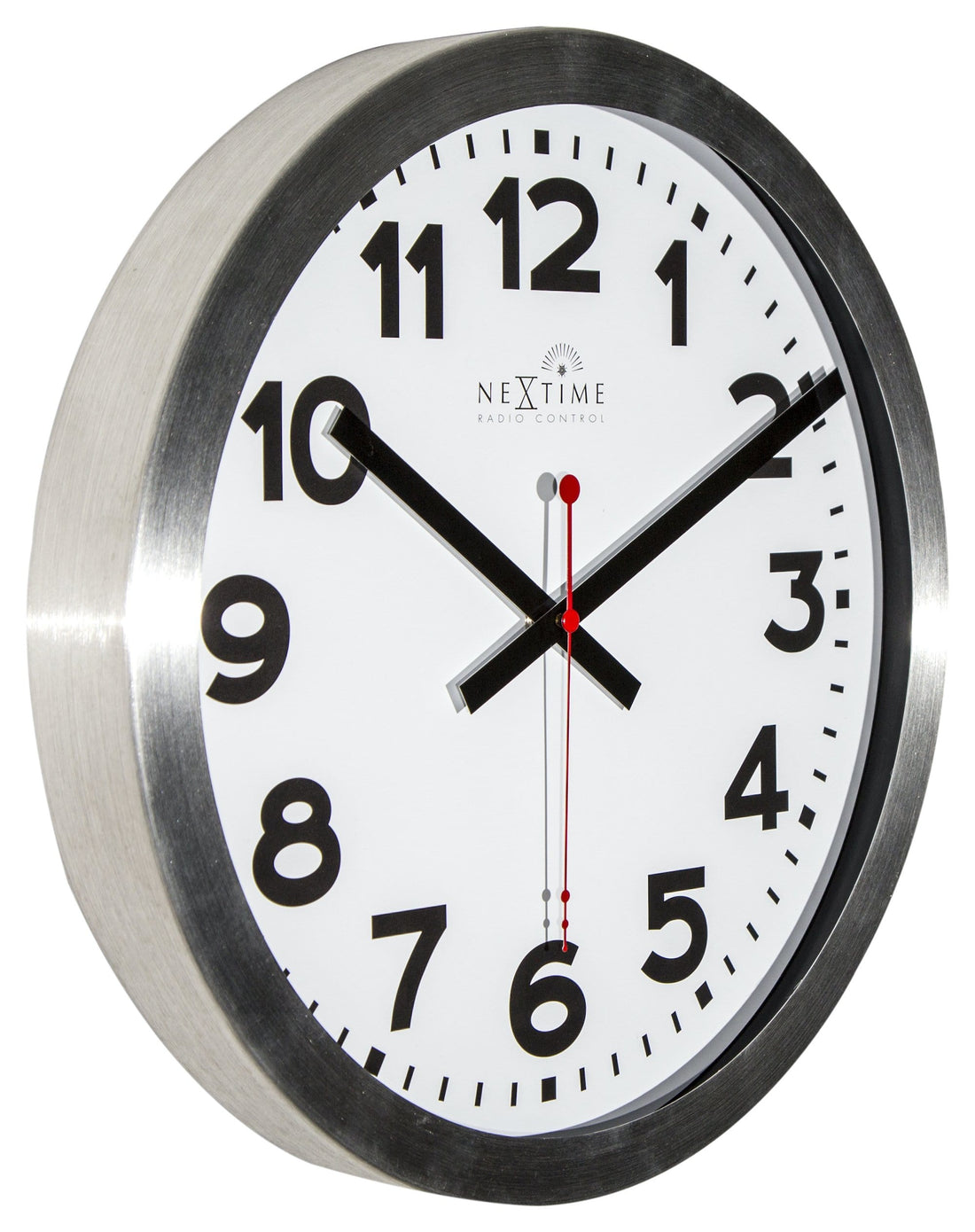 Wall clock -  35 cm  - Aluminum - 'Station Radio Controlled (DCF) Numbers' - Goat Corp