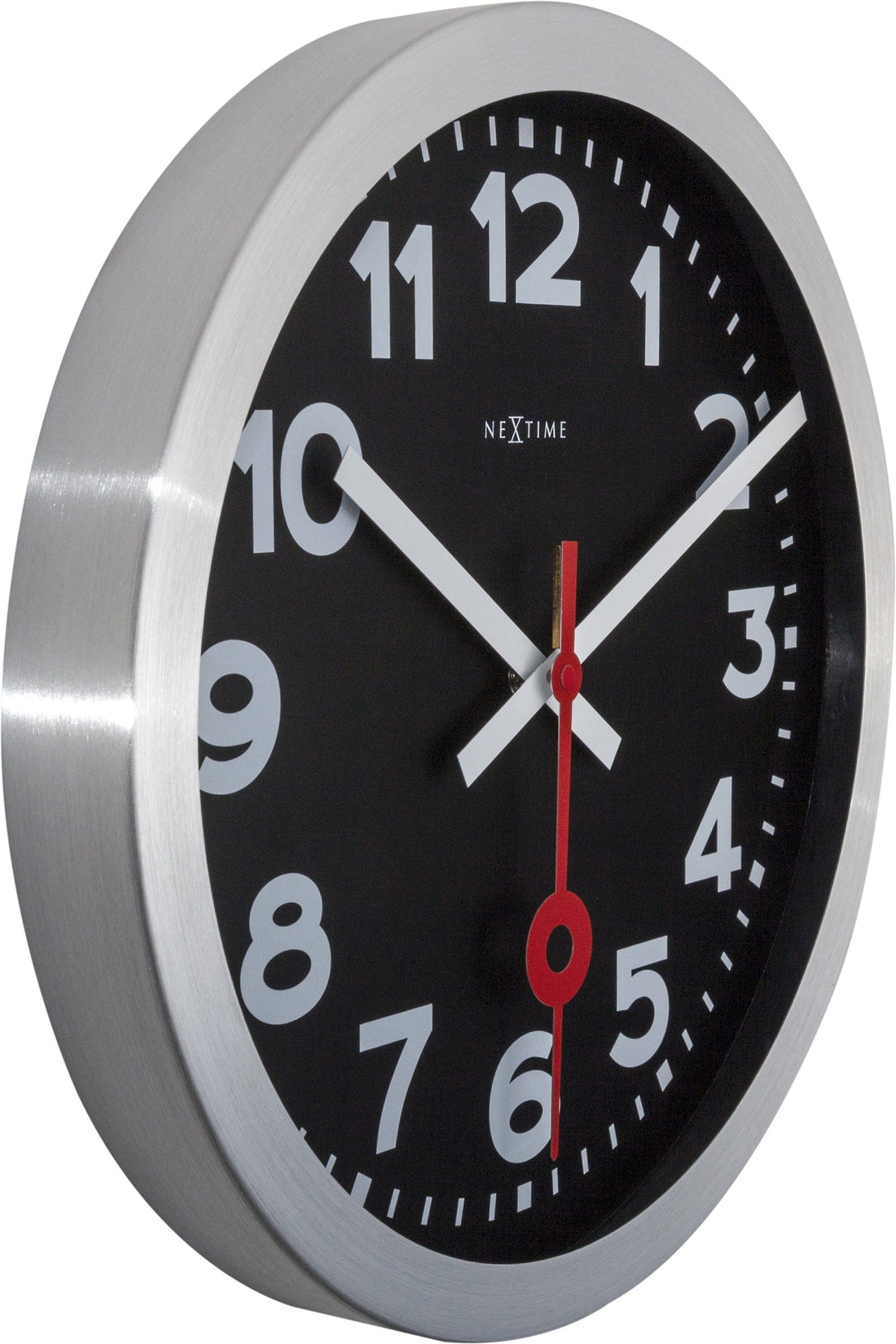 Wall clock/Table clock -  Black - Aluminum - 'Station Numbers' - Goat Corp