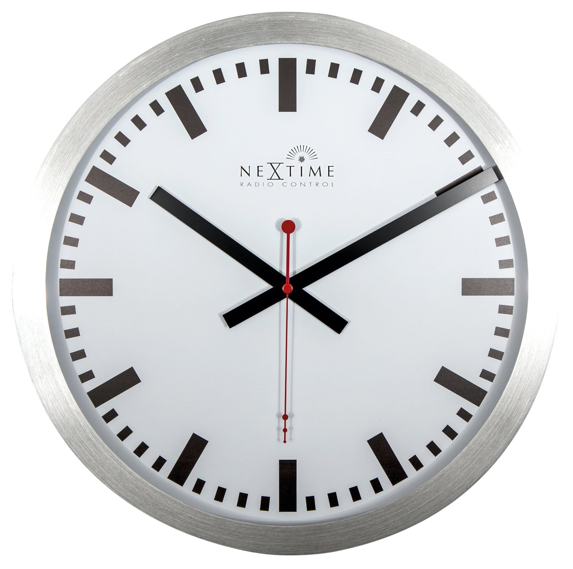 Wall clock -  35 cm - Aluminum - 'Station Radio Controlled (DCF) Stripe' - Goat Corp