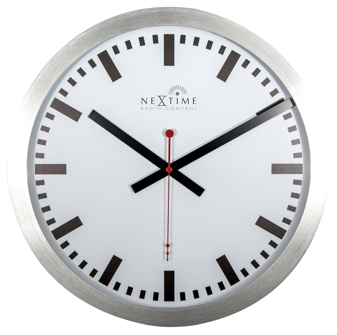 Wall clock -  35 cm - Aluminum - 'Station Radio Controlled (DCF) Stripe' - Goat Corp