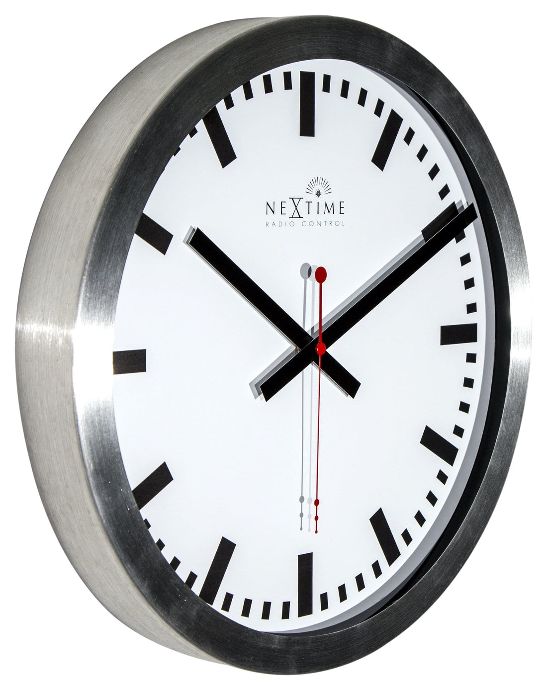 Wall clock -  35 cm - Aluminum - 'Station Radio Controlled (DCF) Stripe' - Goat Corp