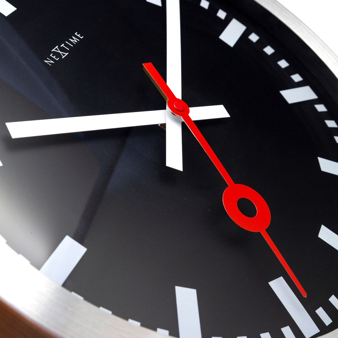 Wall clock/Table clock - Black - Aluminum - 'Station Stripe' - Goat Corp