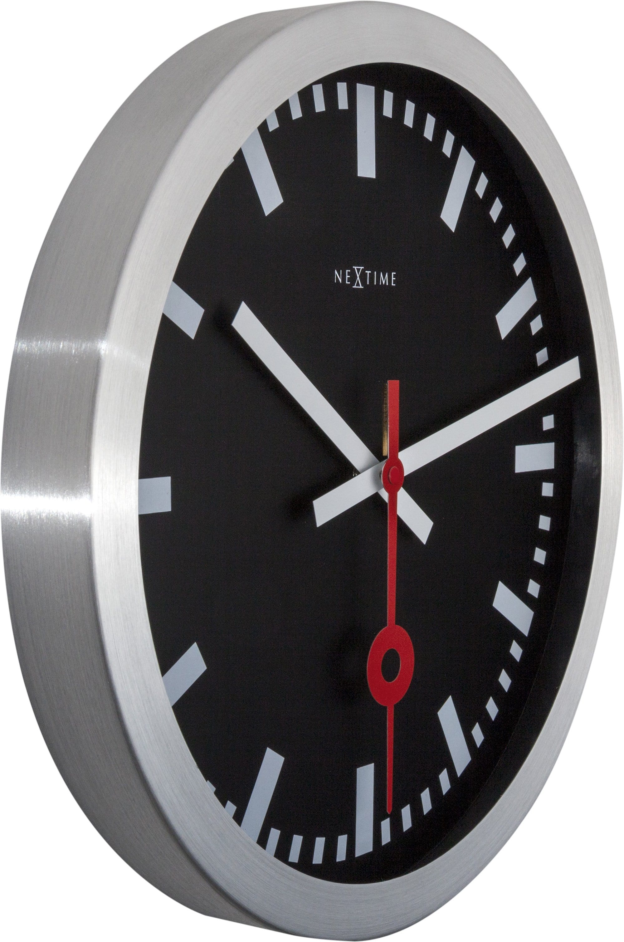 Wall clock/Table clock - Black - Aluminum - 'Station Stripe' - Goat Corp