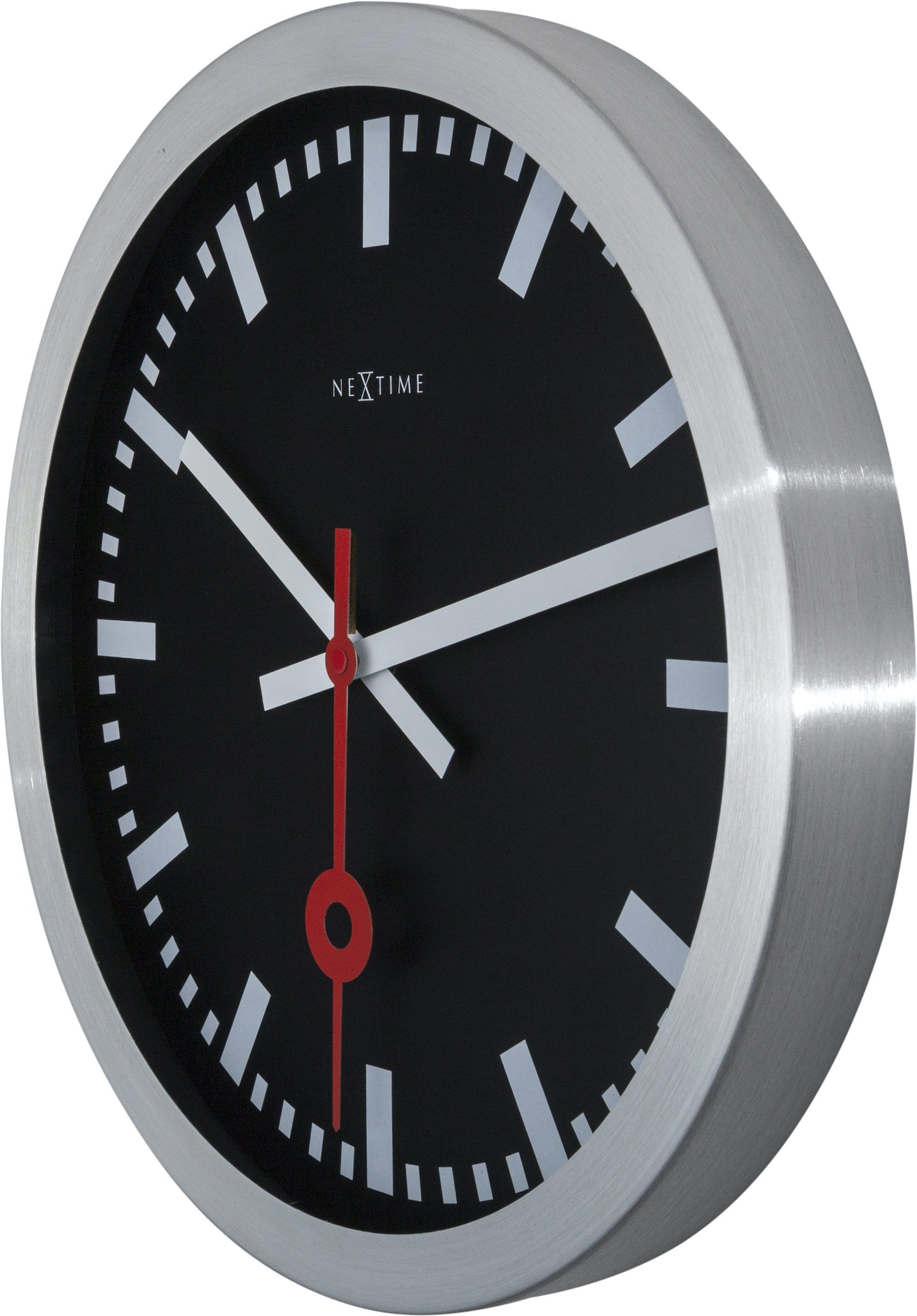Wall clock/Table clock - Black - Aluminum - 'Station Stripe' - Goat Corp