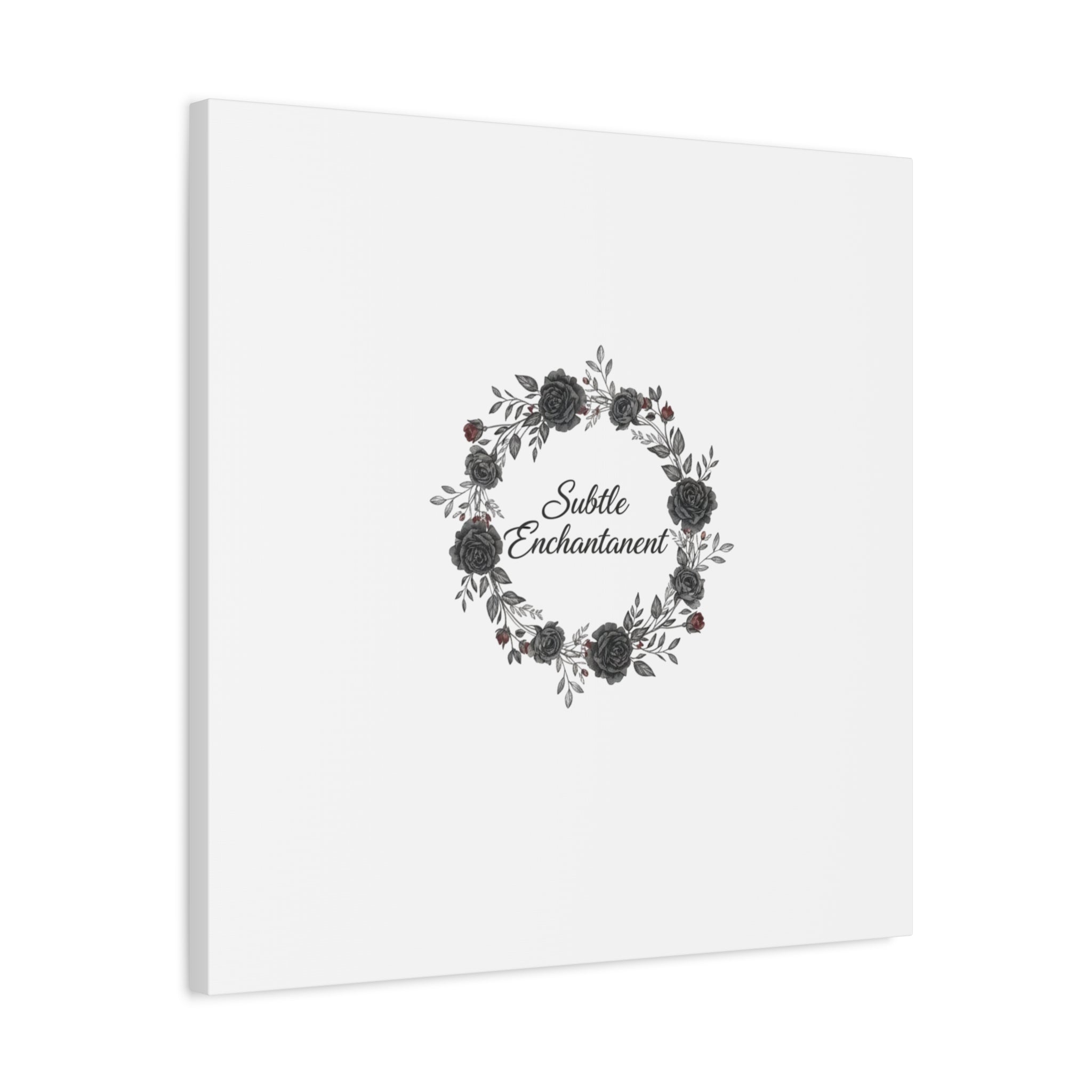 Moon Rose Wreath Canvas, Romantic Gothic Lite, Soft Goth Floral Wall Art