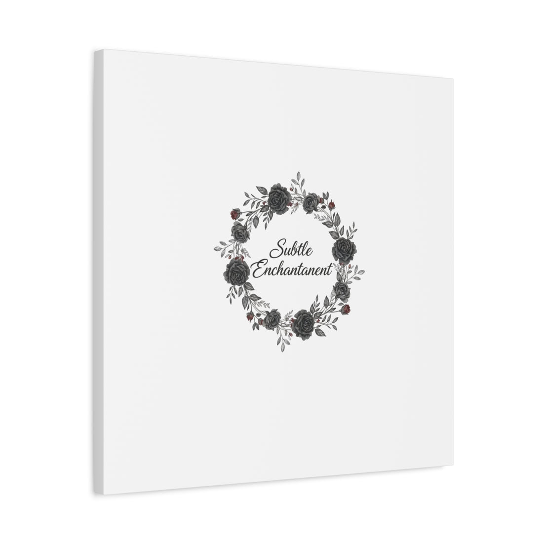 Moon Rose Wreath Canvas, Romantic Gothic Lite, Soft Goth Floral Wall Art