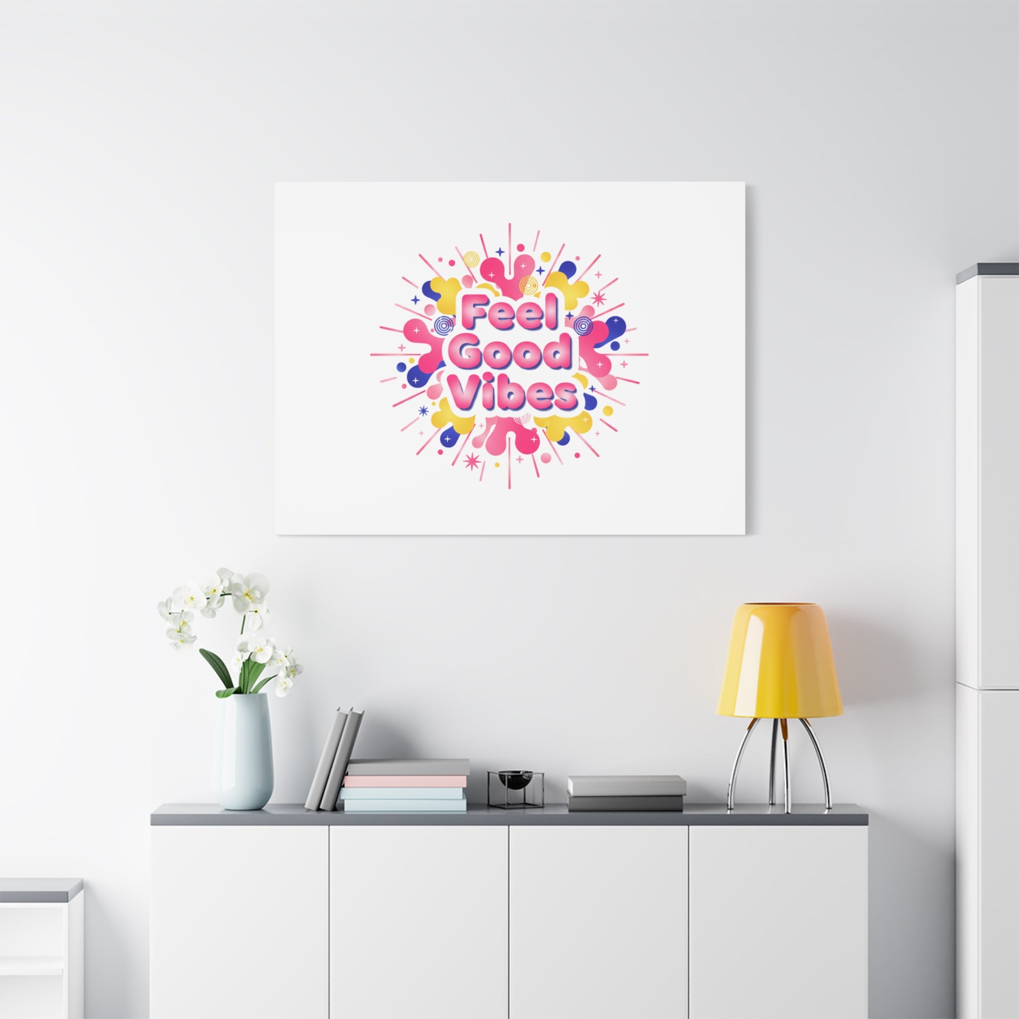 Feel Good Vibes Canvas | Dopamine Decor, Neon Gradient Squishy Art