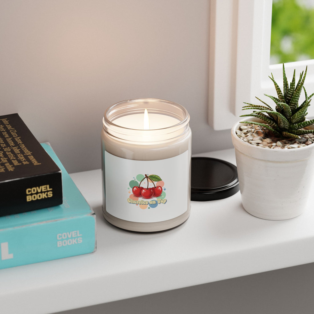 Cherry Design Soy Candle | Retro Kawaii Fruit Motif
