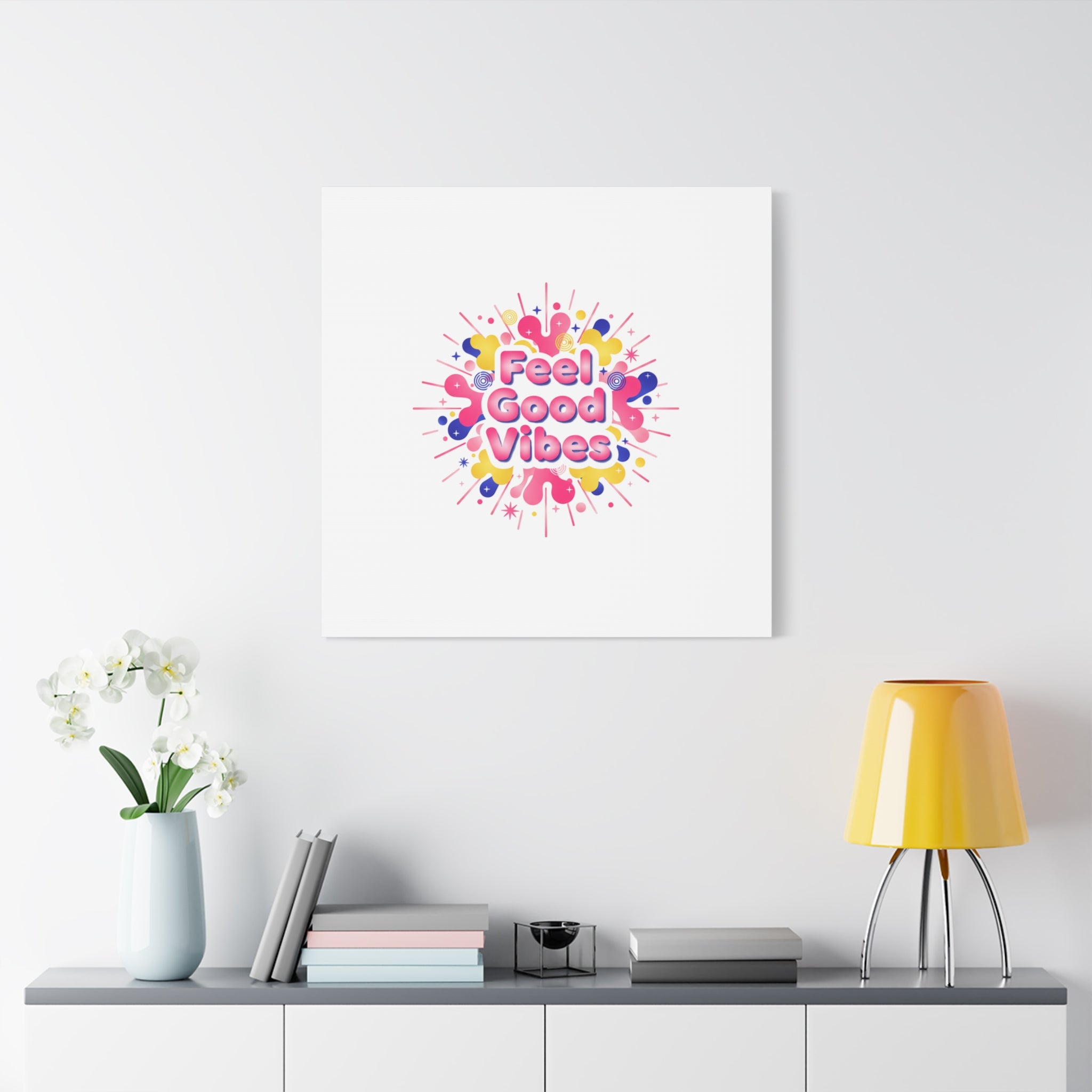 Feel Good Vibes Canvas | Dopamine Decor, Neon Gradient Squishy Art