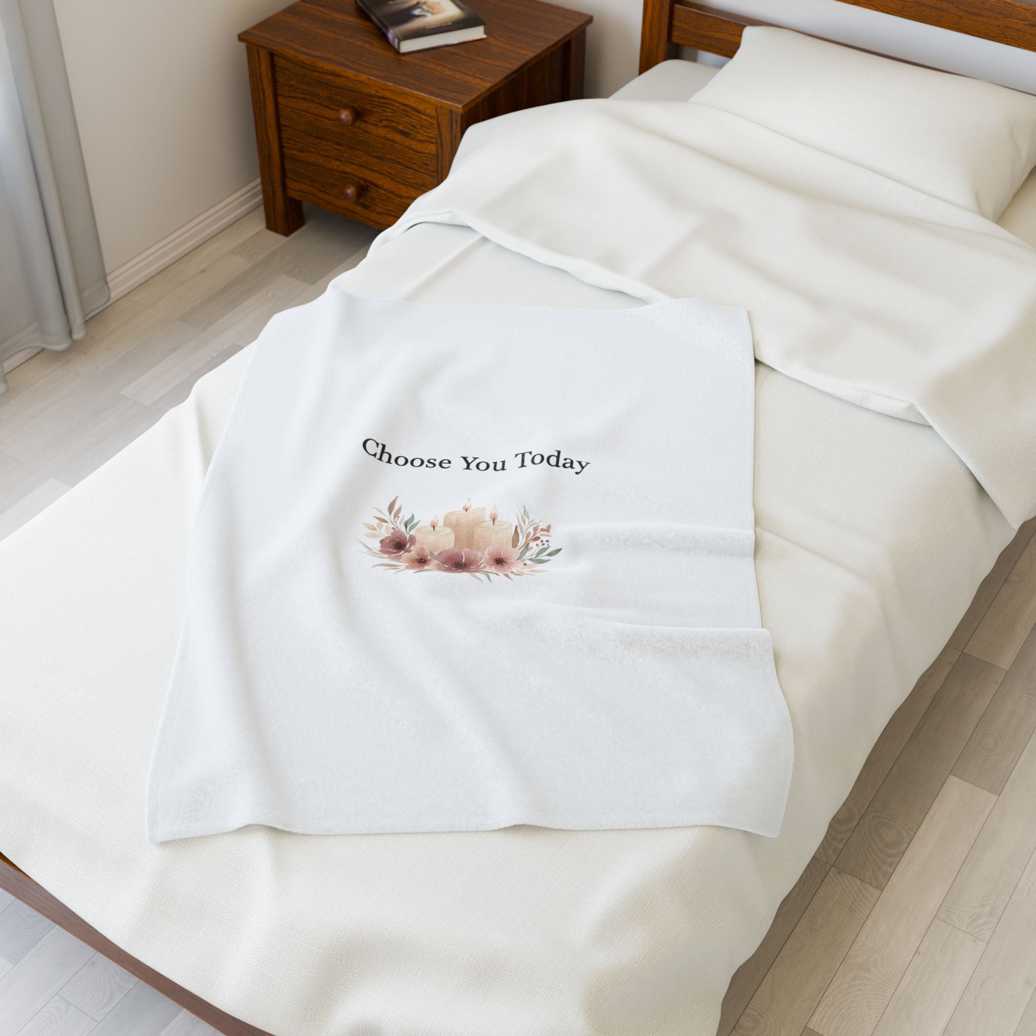 Choose You Today Velveteen Plush Blanket | Self‑Love Valentine, Self Care