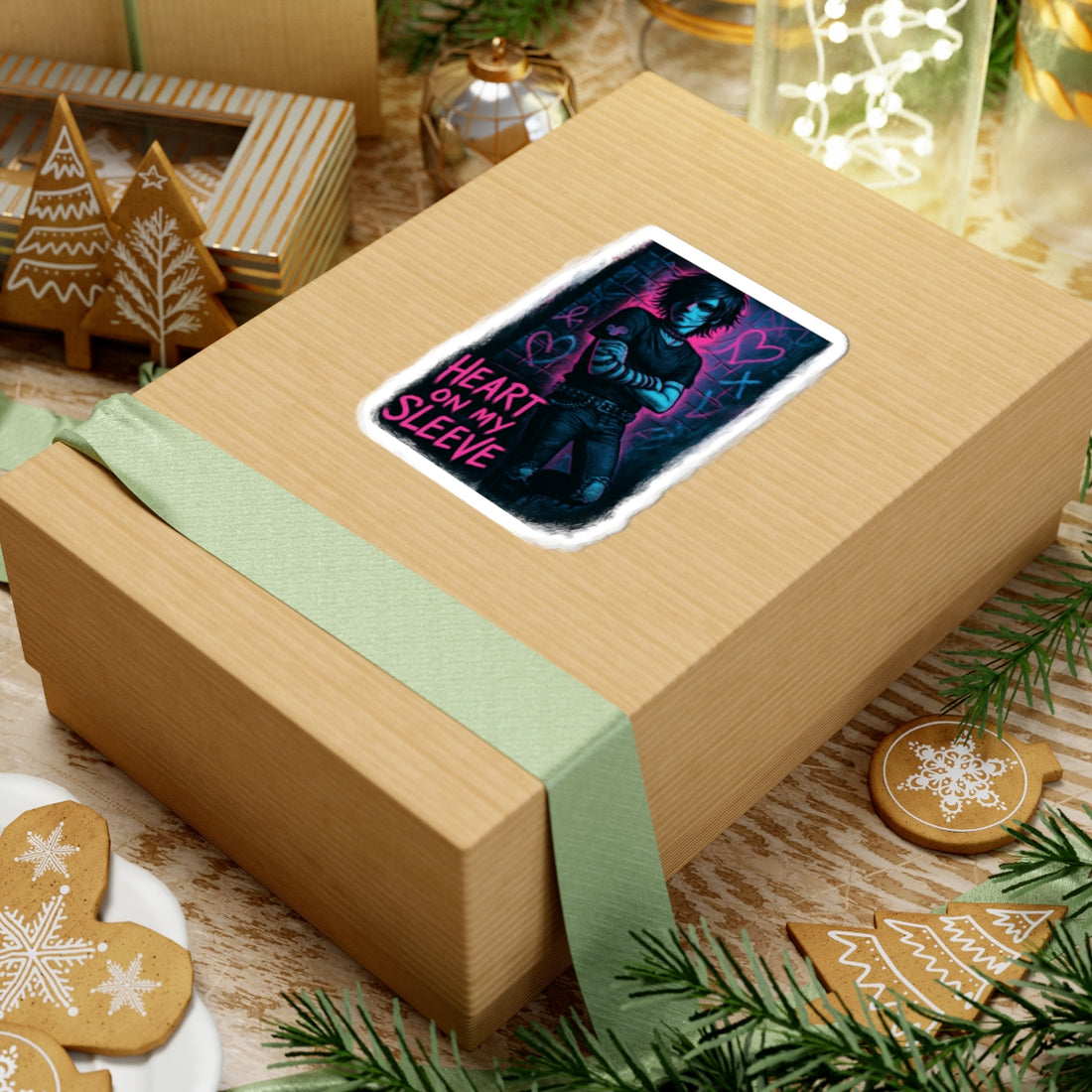 Heart On My Sleeve Sticker — Emo Goth Kiss-Cut Laptop Decal