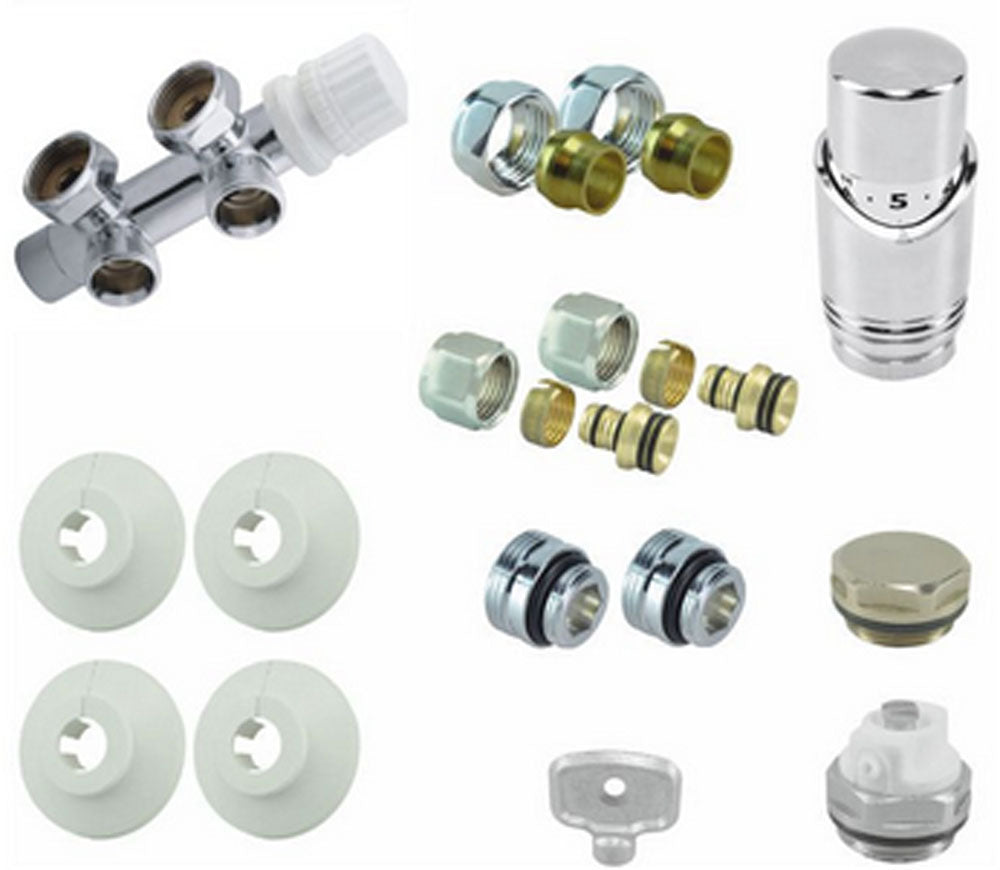 Radiateur Onderblok Hoek Wiesbaden Chroom Links (Voor Middenaansluiting)