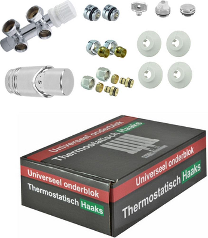 Radiateur Onderblok Hoek Wiesbaden Chroom Links (Voor Middenaansluiting)