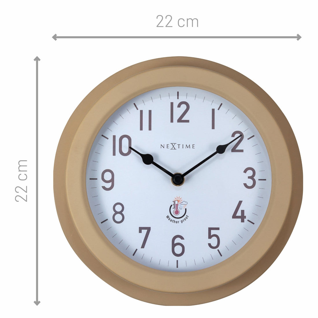 Weatherproof Outdoor Wall Clock - 22cm - Metal - Galvanized  Poppy - Goat Corp