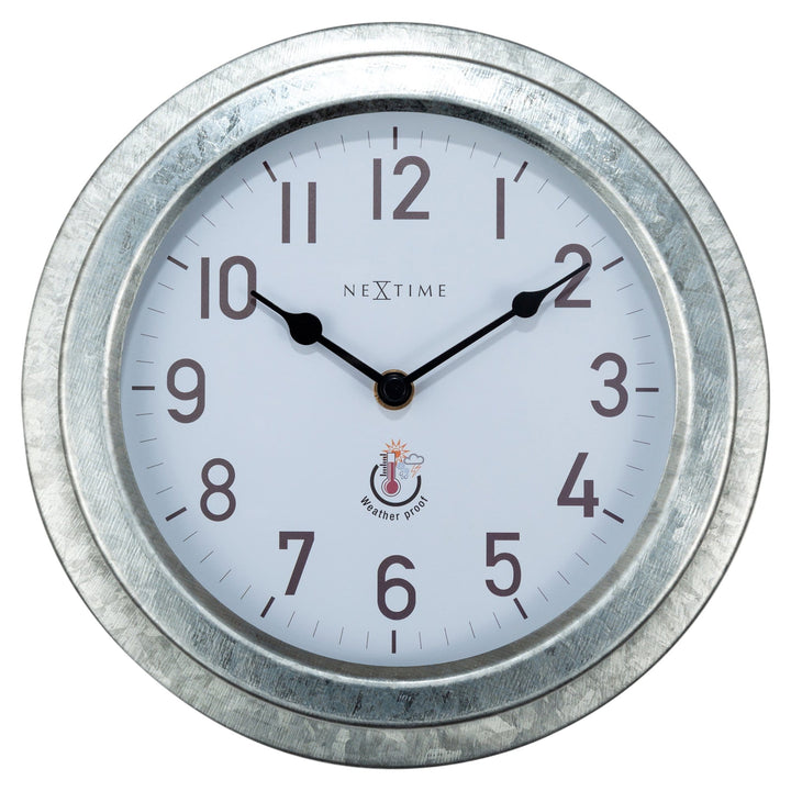 Weatherproof Outdoor Wall Clock - 22cm - Metal - Galvanized  Poppy - Goat Corp