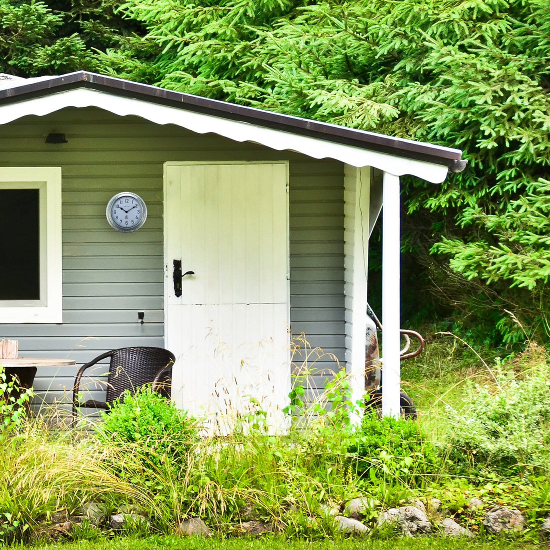 Weatherproof Outdoor Wall Clock - 22cm - Metal - Galvanized  Poppy - Goat Corp