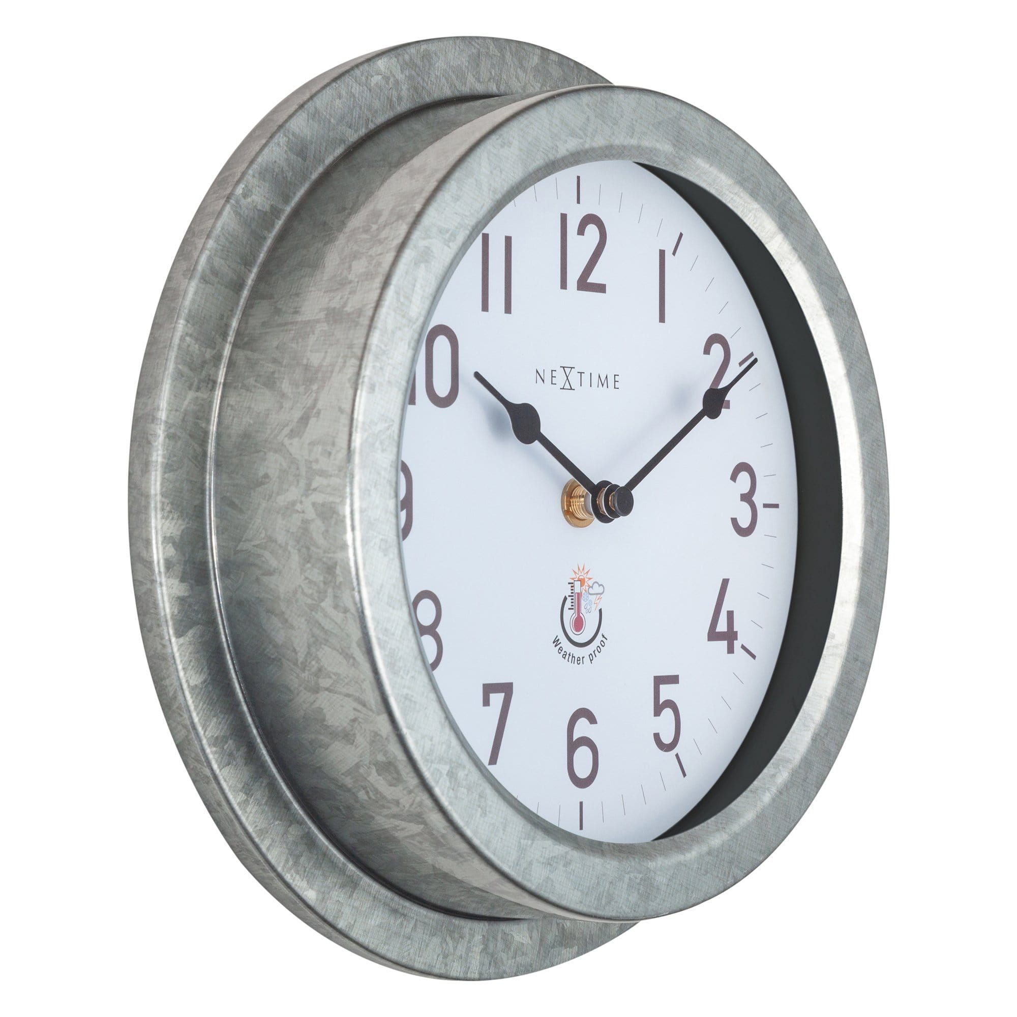 Weatherproof Outdoor Wall Clock - 22cm - Metal - Galvanized  Poppy - Goat Corp