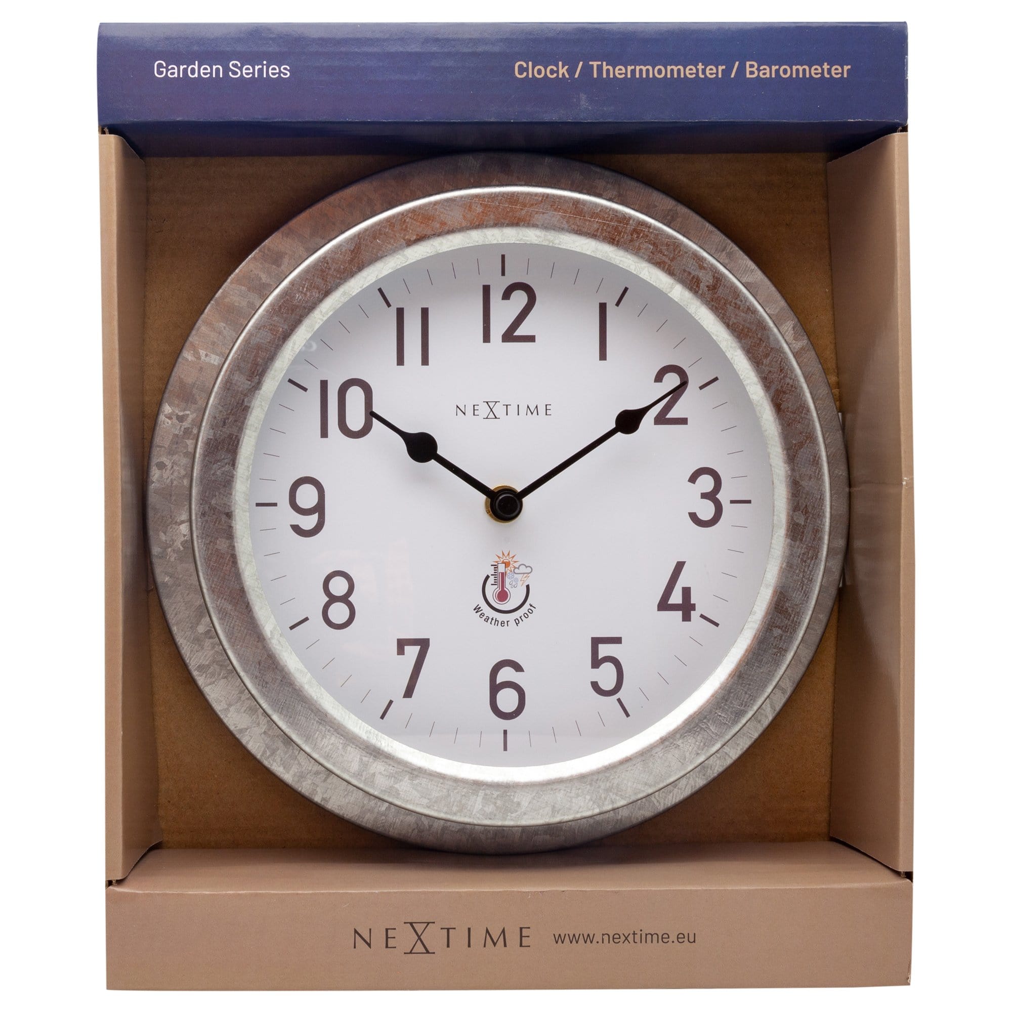 Weatherproof Outdoor Wall Clock - 22cm - Metal - Galvanized  Poppy - Goat Corp