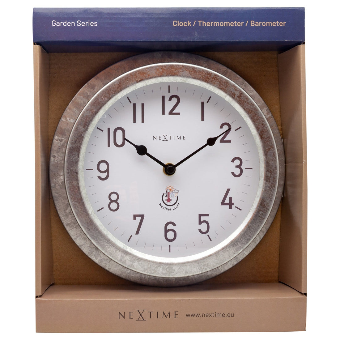 Weatherproof Outdoor Wall Clock - 22cm - Metal - Galvanized  Poppy - Goat Corp