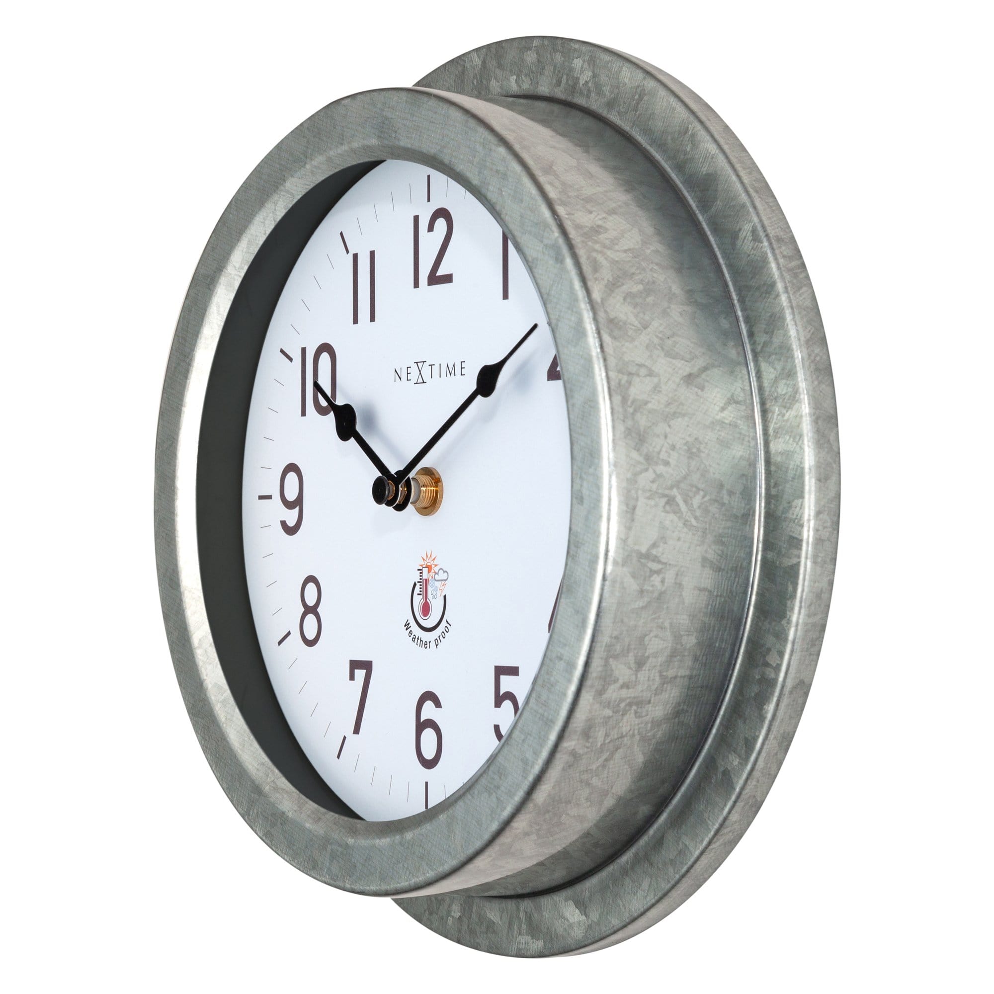 Weatherproof Outdoor Wall Clock - 22cm - Metal - Galvanized  Poppy - Goat Corp
