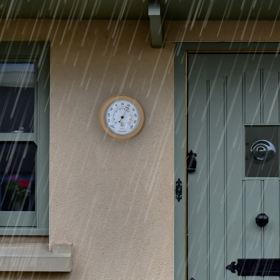 Weatherproof Thermometer - 22cm - Metal - Galvanized  Lily - Goat Corp