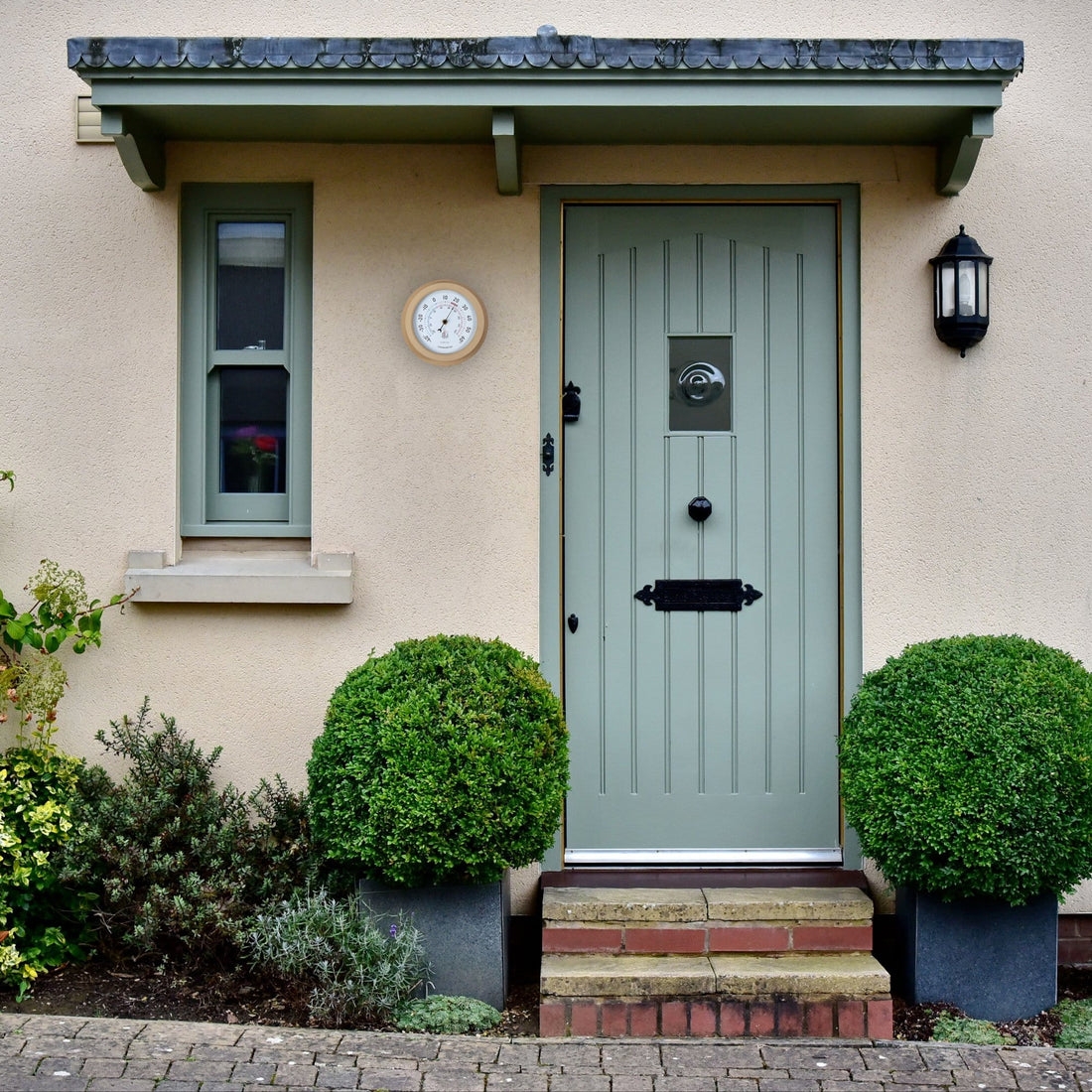 Weatherproof Thermometer - 22cm - Metal - Galvanized  Lily - Goat Corp